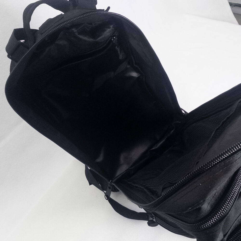 Small Black Tactical Backpack with Multiple Compartments